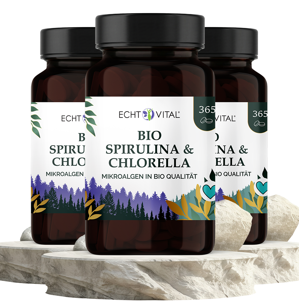 Bio Spirulina und Chlorella 1:1 - ECHT VITAL Premium Qualität